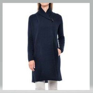 NewTag LUXURY WOOL YAK Oversized Cardigan Coat Dark Saphire L sweater like Vince